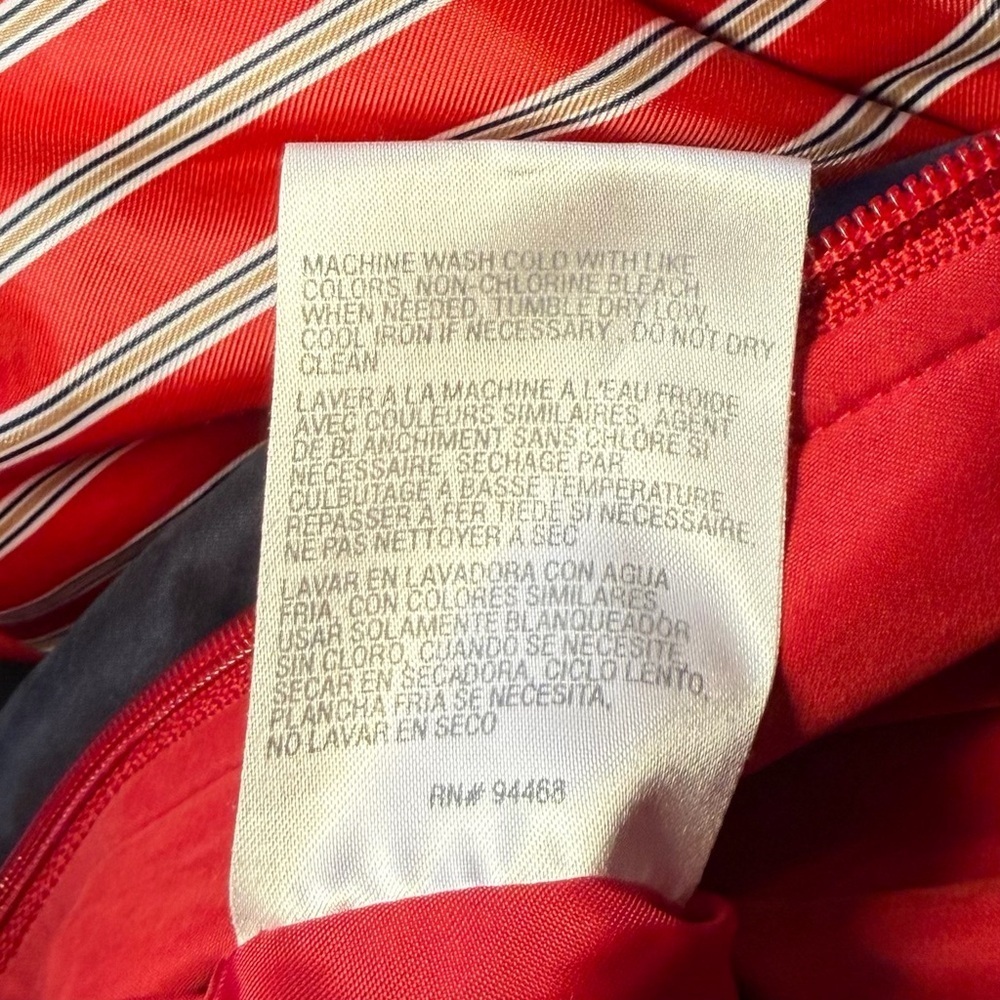 Liz Claiborne Red Hooded Utility Anorak Coat Size M - Picture 12 of 13